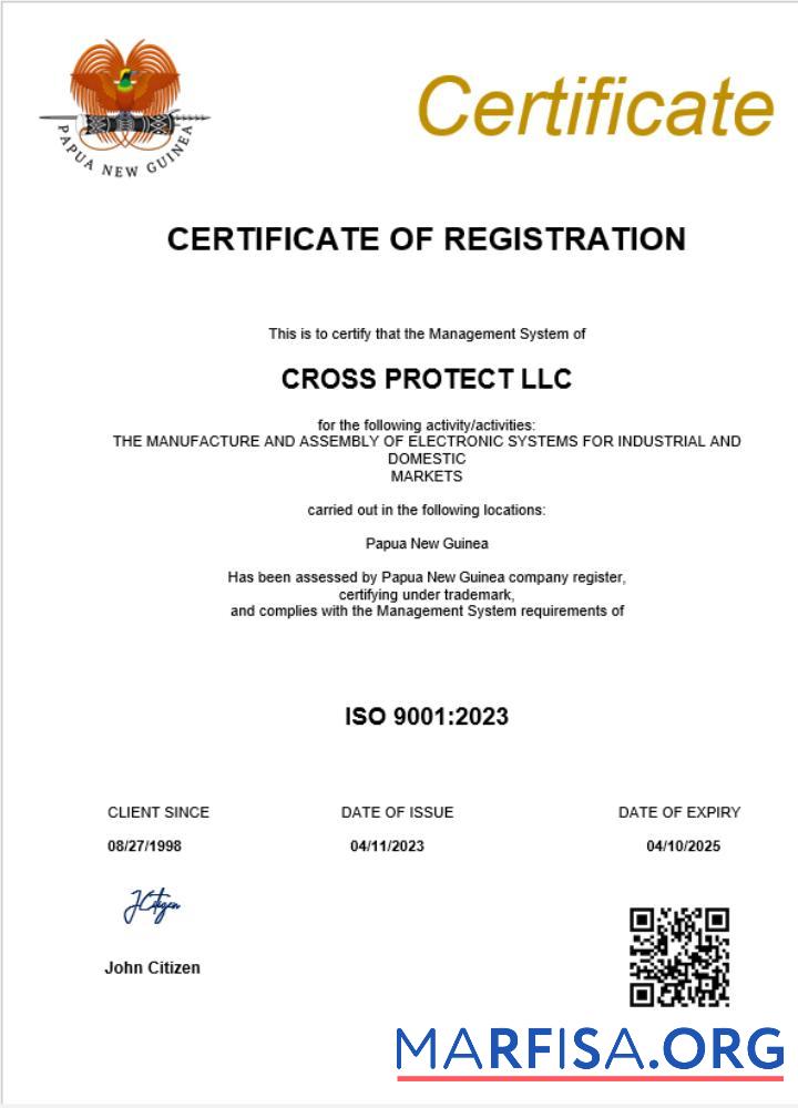 Blank Papua New Guinea business registration certificate Word and PDF template